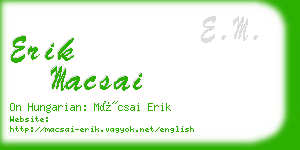 erik macsai business card